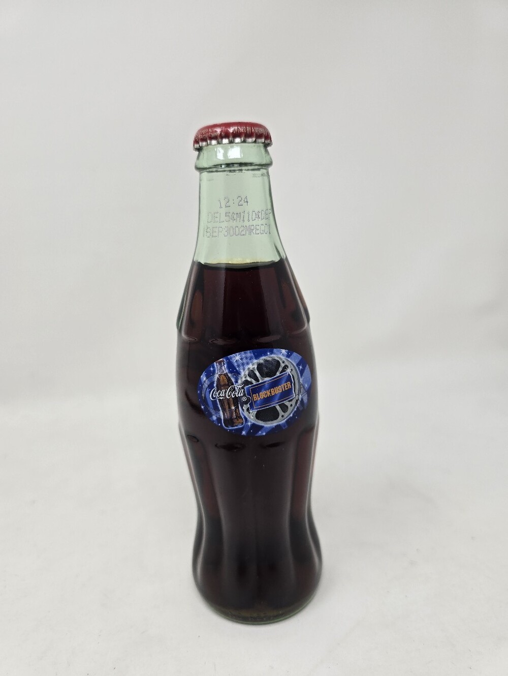 Vintage 90s Coca Cola Glass Bottle Blockbuster Movies